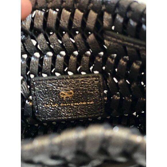 Anya Hindmarch Neeson Drawstring Micro Bag Leather Anthracite Bucket Crossbody - Picture 6 of 15